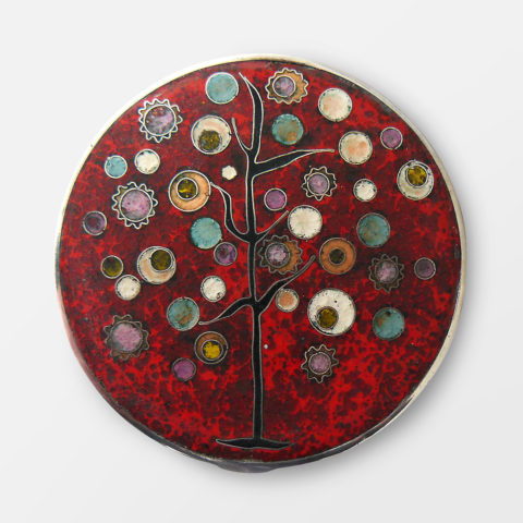 powder box, silver, enamel