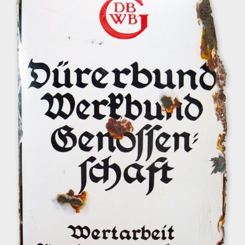 Signboard, enamel, Dürerbund-Werkbund-Genossenschaft