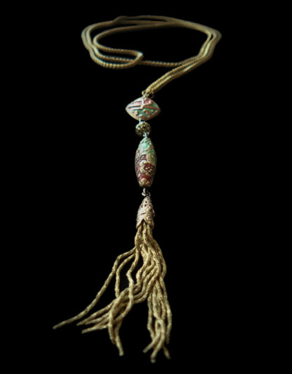 Long Necklace, silver gilt with pendant