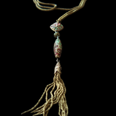 Long Necklace, silver gilt with pendant