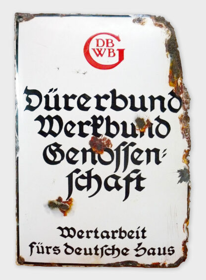Signboard, enamel, Dürerbund-Werkbund-Genossenschaft