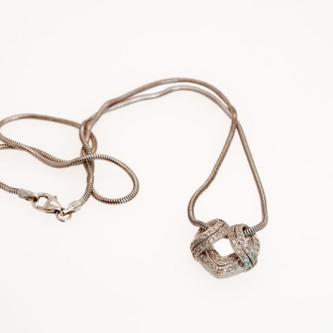 Necklace and Heart Pendant set with Diamonds