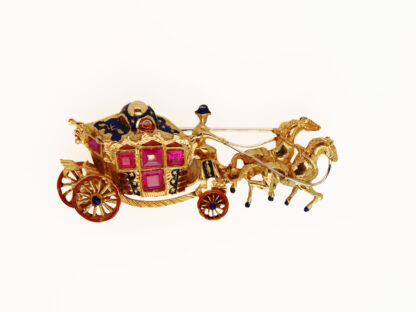 Royal Carriage Brooch with Equipage, around 1930
