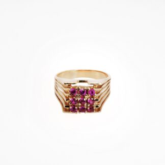 Ring with Pink Corundums