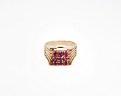 Ring with Pink Corundums