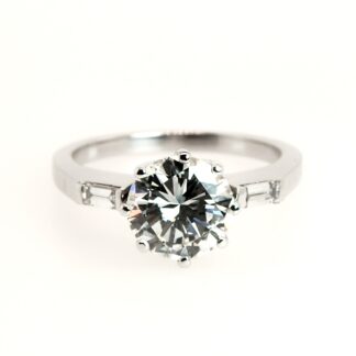 Classic Solitaire Ring in 18K White Gold with a Natural 1.68 ct. Brilliant-Cut Diamond