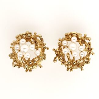 Elegant Clip Earrings with Seawater Pearls, 1960s